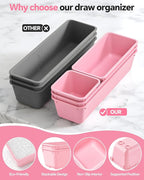 Canfanni 13 Pack Plastic Drawer Organizers Set, 3 Sizes Desk Drawer Organizer - Image 3