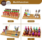 Lenwi Spice Rack Organizer for Cabinet, 3 Tier Expandable Bamboo Spice Storage - Image 3