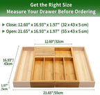 VaeFae Bamboo Silverware Drawer Organizer Kitchen, Expandable Utensil Organizer - Image 3