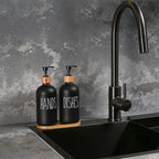MOMEEMO Black Soap Dispenser Set, Contains Hand and Dish Soap Dispenser - Image 3