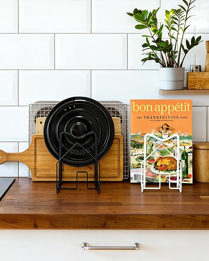 SUNFICON 2 Pack Cutting Board Racks Holders Pot Pan Lids Holders Chopping Board - Image 6