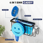 MURLONG Sponge Holder for Kitchen Sink, Sink Caddy Smiley Face, 4-in-1 Sponge - Image 5