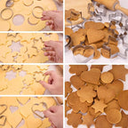 Metal Cookie Cutters Set 12 Pieces, Stainless Steel 3 Heart Cookie Cutters - Image 5