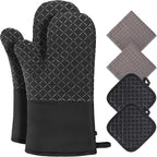 Philorn Oven Mitts and Pot Holders 6pcs, Kitchen Oven Glove High Heat Resistant by Philorn