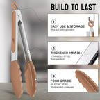 HOTEC Premium Stainless Steel Locking Kitchen Tongs - Image 3