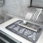 Flower Herbs Dish Drying Mat Wild Plant Dish Rack Mat - Image 5