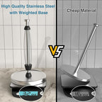 Paper Towel Holder Countertop, One-Handed Tear, Stainless Steel, Weighted Base - Image 5