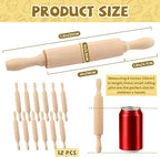 BILLIOTEAM 12 Pack 8 Inch Mini Wood Rolling Pin, Small Wooden Rollers - Image 2