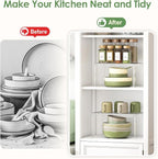Delamu Clear Kitchen Cabinet Organizer, Stackable Cabinet Shelf - Image 6