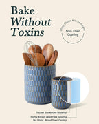 Utensil Holder, 7.5"+5.3" Ceramic Kitchen Utensil Holder - Image 7