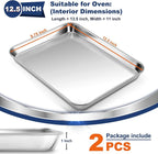 P&P CHEF 12.5 Inch Baking Cookie Sheet, Oven Pan Tray Stainless Steel Sheet Pan - Image 2