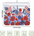 Patriotic Floral Dish Drying Mat - Image 2