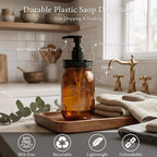 Amolliar Plastic Mason Jar Soap Dispenser - Image 2