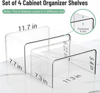 Clear Spice Rack Shelves, Pantry Organizers and Storage Set of 4, Display Shelf - Image 3