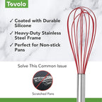 Tovolo Whisk 9 Inch Heavy Duty Silicone Wire Stainless Steel Whisker - Image 3