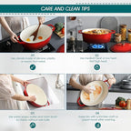 vancasso Enameled Cast Iron Dutch Oven, 9.3 Quart Dutch Oven Pot - Image 7