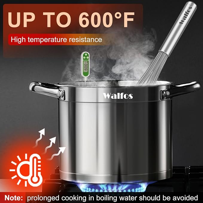 Walfos Whisk, 17in Large Whisks, Heavy Duty Stainless Steel Wire Whisk Ideal - Image 4