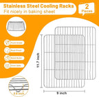 TeamFar Cooling Rack, 11.7” x 9” Stainless Steel Wire Baking Rack - Image 2