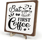 Coffee Bar Sign Plaque, Coffee Bar Accessories, Rustic Farmhouse Cafe Sign by DMADNF