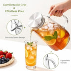 2 Pack Glass Pitcher with Lid and Handle - Image 6