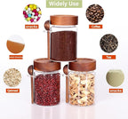 Glass Jar with Acacia Screw Lid and Spoon, 16 OZ Tea Containers - Image 5