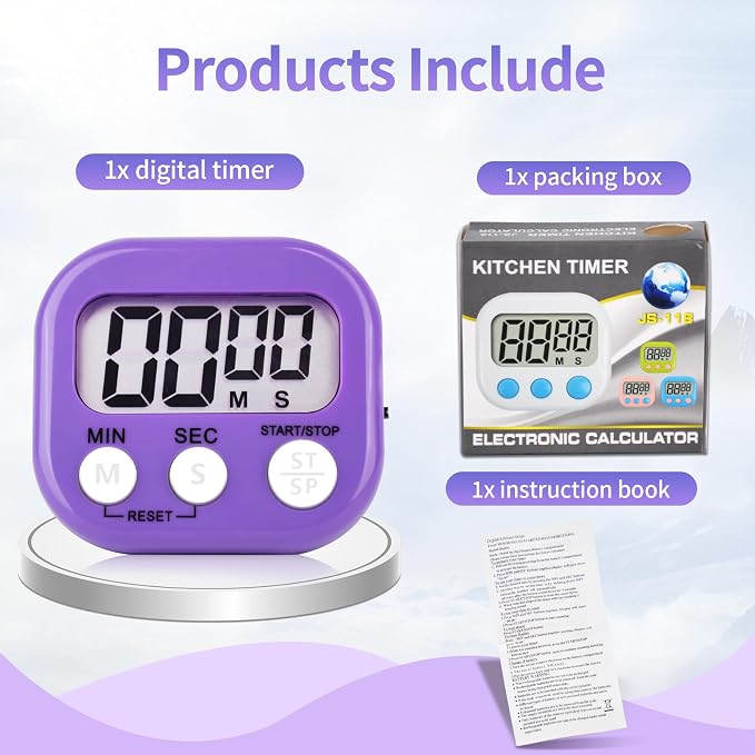 12 Pack Digital Kitchen Timer Magnetic Digital Timer - Image 3