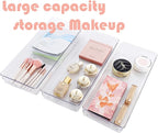 3 Pack Large Clear Plastic Drawer Organizer Tray Cutlery Utensil Makeups Drawer - Image 6