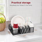 Utensil Caddy with Handle, Metal Paper Plate Holder - Image 2