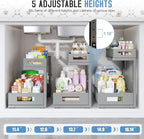 2 Pack 17IN Depth Under Sink Storage Organizer, Large 2-Tier Elegant Mesh Pull - Image 4
