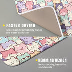 Colorful Cats Dish Drying Mat 16x18 inch Cute Animal Microfiber Reversible Fast - Image 3