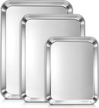 LIANYU Baking Sheet Pans Set of 3, Stainless Steel Cookie Sheets by LIANYU