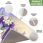 Easter Dish Drying Mat for Kitchen Counter He is Risen Cross Floral Purple - Image 3