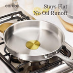 CAROTE 3-Piece Tri-Ply Stainless Steel Frying Pan Set, Skillet Set 8"/10"/12" - Image 6
