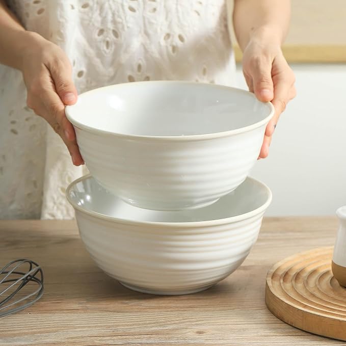 HASENSE Ceramic Serving Bowls, 8.3 Inch Large Soup Bowls - Image 5