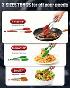 600ºF Heat Resistant Kitchen Tongs, Premium Locking Cooking Tongs - Image 8