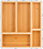 bamboo drawer organizer Set, expandable drawer dividers, wooden storage - Image 3