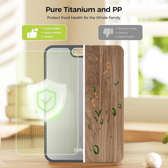 Titanium Cutting Board, Double Sided Food Grade Pure Titanium/PP, Cutting Board - Image 3