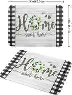 Giwawa Home Sweet Home Dish Drying Mat 18x24 Inch Spring Summer Green Leaf - Image 2