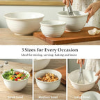 Hasense Ceramic Mixing Bowls, 2.1/1.5/1.0/0.5 Qt, Nesting Bowls - Image 7