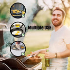 HOTEC 2pcs Stainless Steel Wooden Handle Fish Spatula, Metal Spatula Flipping - Image 6