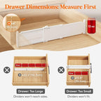Lifewit 4" Tall 5 Pack Drawer Dividers, 35-56.5cm/13.8-22.2" Expandable Drawer - Image 3