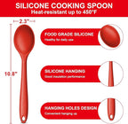 E-far Silicone Cooking Spoon Set of 2, Heat Resistant Kitchen Spoons Utensils - Image 2