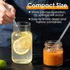 HOTEC Mini Whisks Anti-Rust 304 Stainless Steel Set of 2-5“ & 7", Small Whisk - Image 4