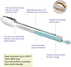 304 Stainless Steel Kitchen Cooking Tongs, Aqua Sky - Image 5