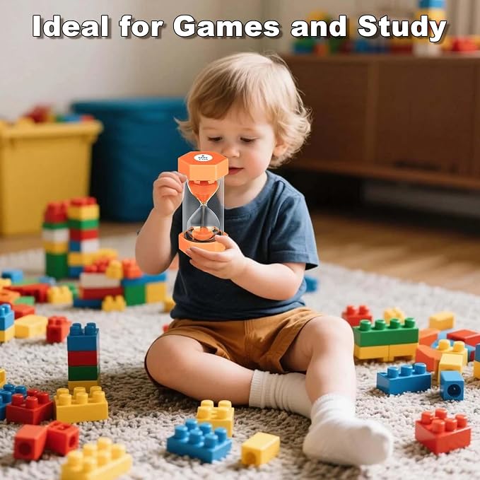 Hourglass 60 Minute Sand Timer, Plastic Orange Sand Clock 60 Min, Colorful Hour - Image 2