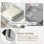 Kikcoin 25 PCS Stackable Baking Pans Set, Non-stick Bakeware Sets - Image 3