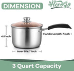 Herogo 3 Quart Saucepan, 18/10 Stainless Steel Sauce Pan Pot - Image 2