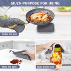 6 Pcs Oven Mitts and Pot Holders, 500℉ Heat Resistant Oven Mitts - Image 5