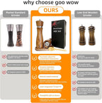 Wooden Salt and Pepper Grinder Set:Pepper Grinder Manual, Adjustable Coarseness - Image 6