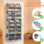 Over the Door Organizer 5 Tiers, Extra Large Behind Door Storage of 10 - Image 5